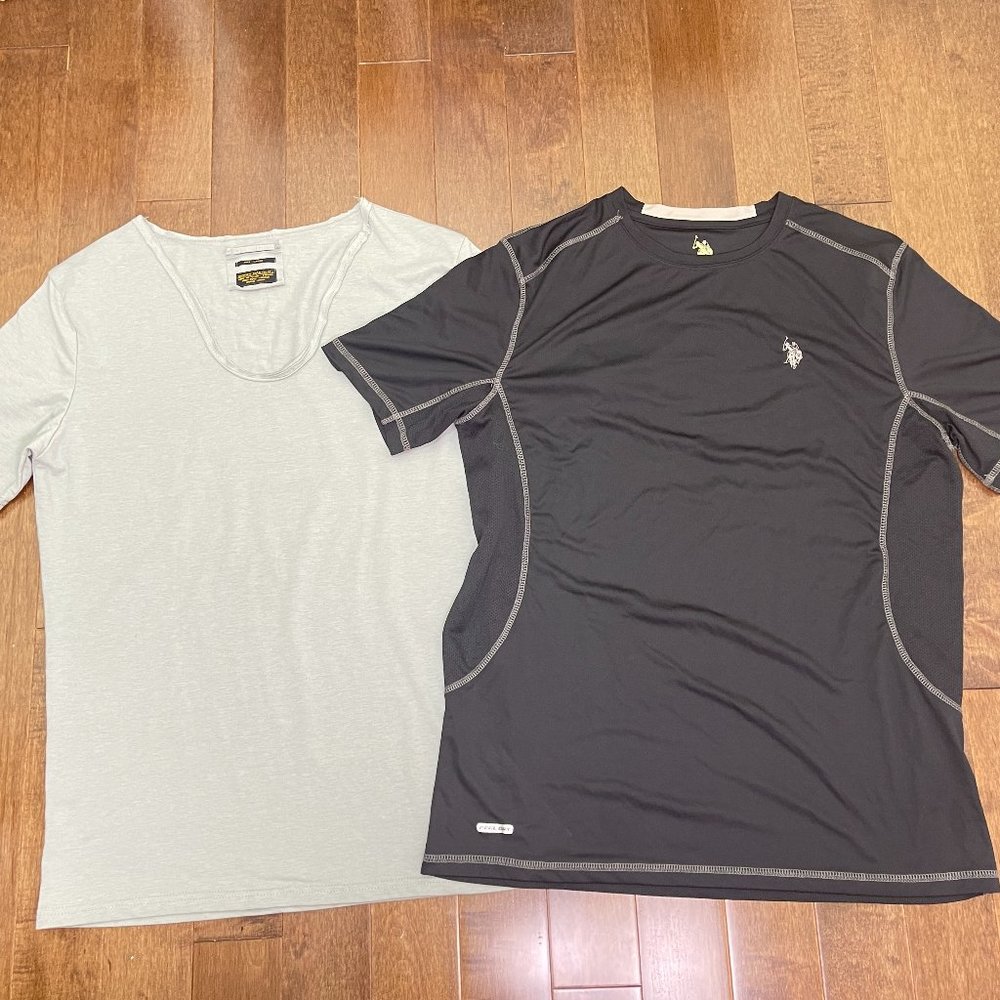 2 T-Shirts US POLO ASSN & ALL SAINTS sz L